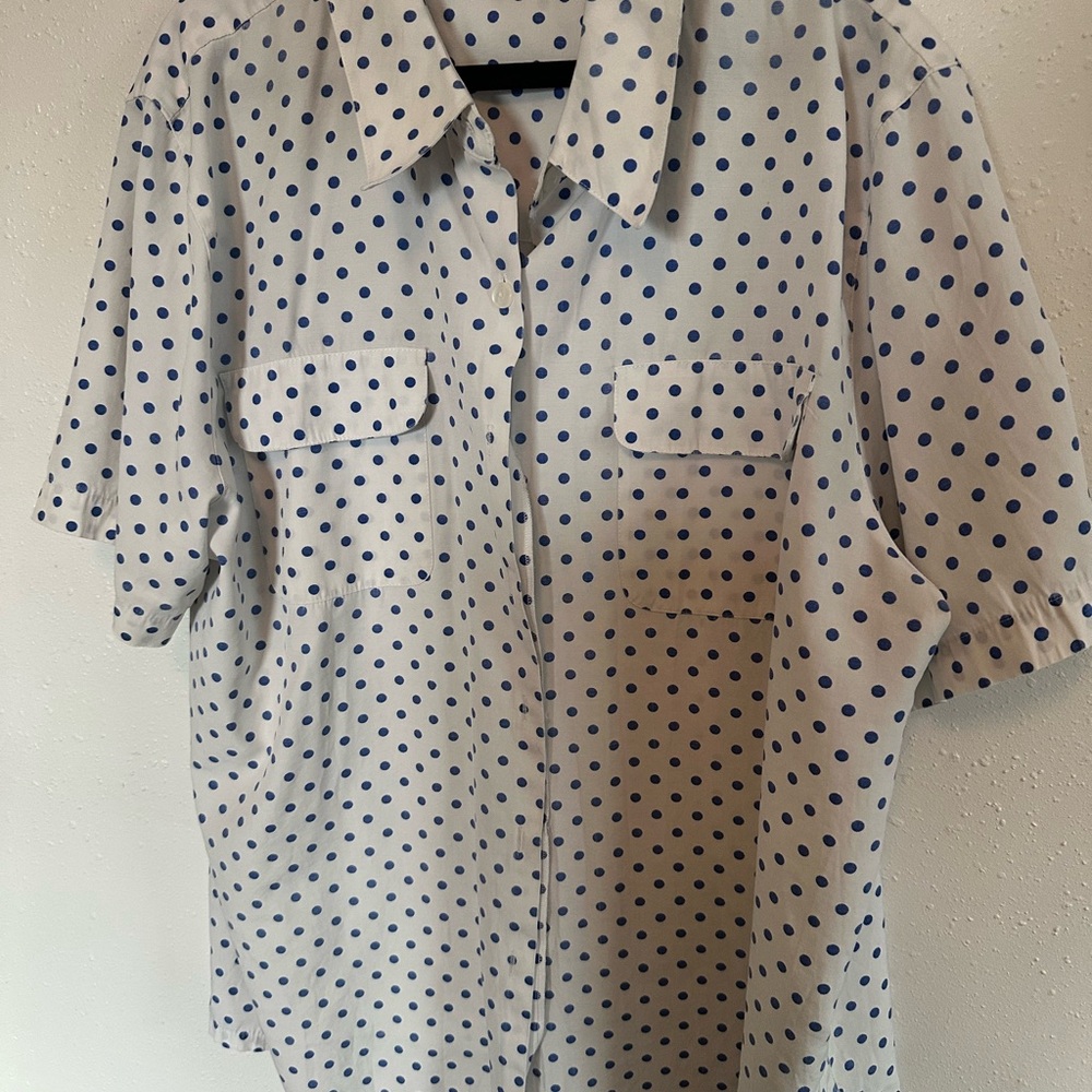Polka Dot Button-Up Shirt
